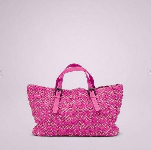 Bottega Veneta Woven Tote Bag 9789 peach red